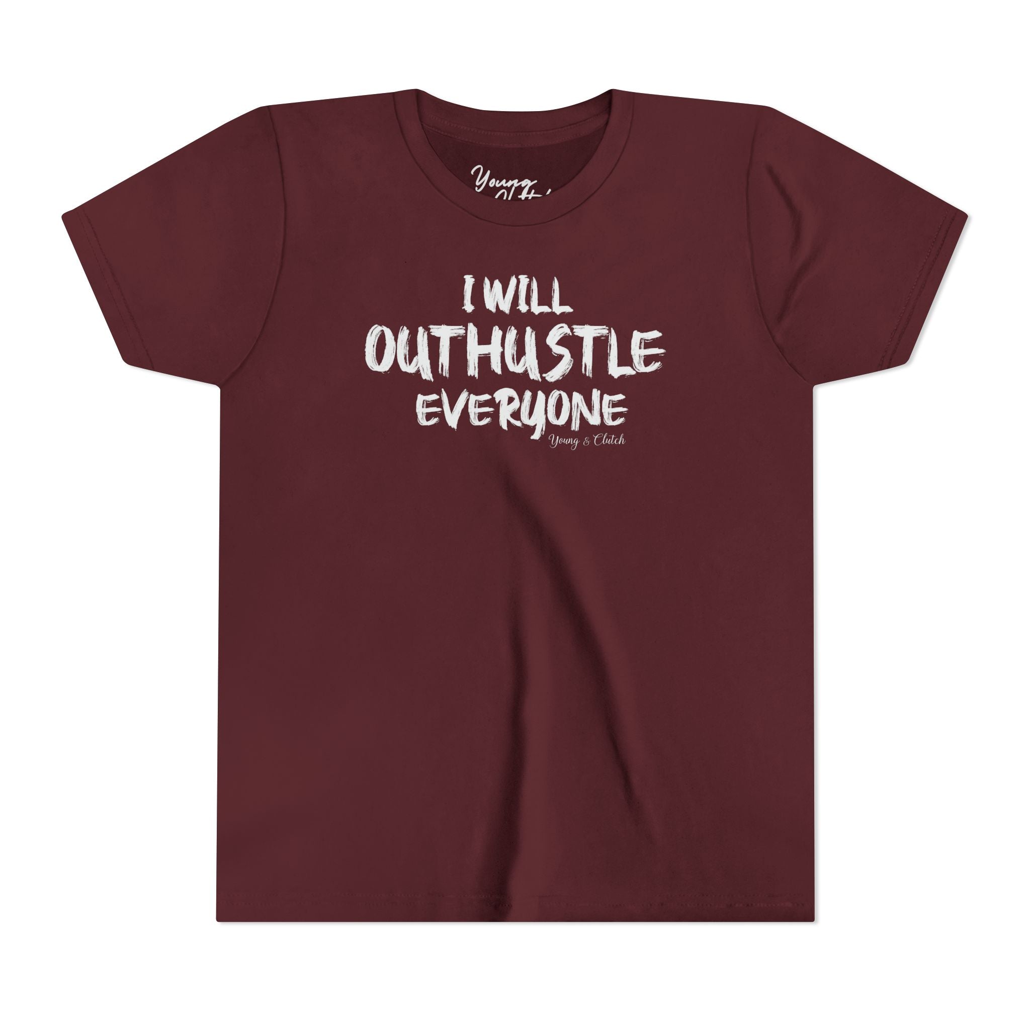 Youth Short Sleeve Tee Young & Clutch Outhustle Everyone