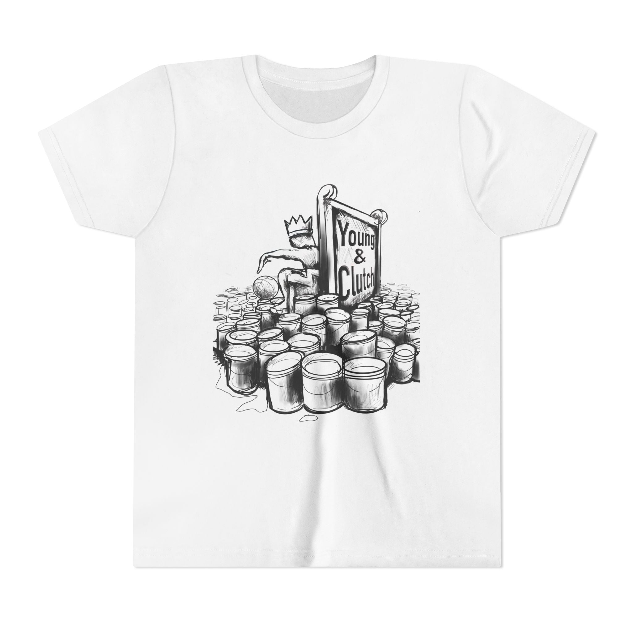 Young & Clutch Youth Short Sleeve Tee - Throne of Buckets - Trendy Tee