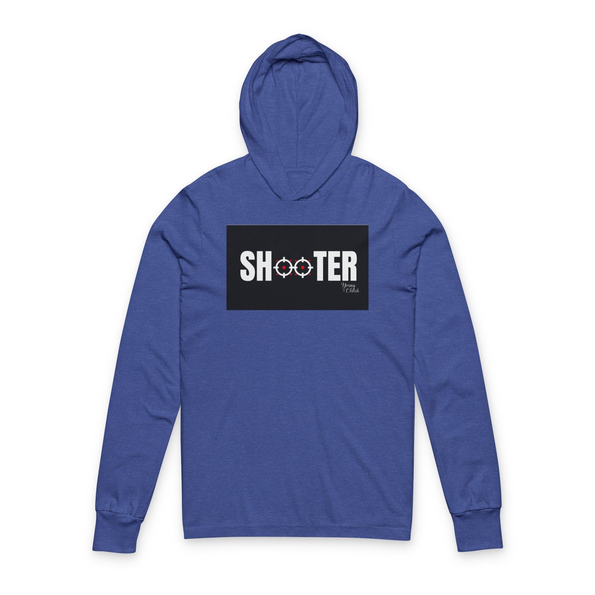Shooter Unisex Hooded Long Sleeve Tee - Casual and Trendy Graphic Top