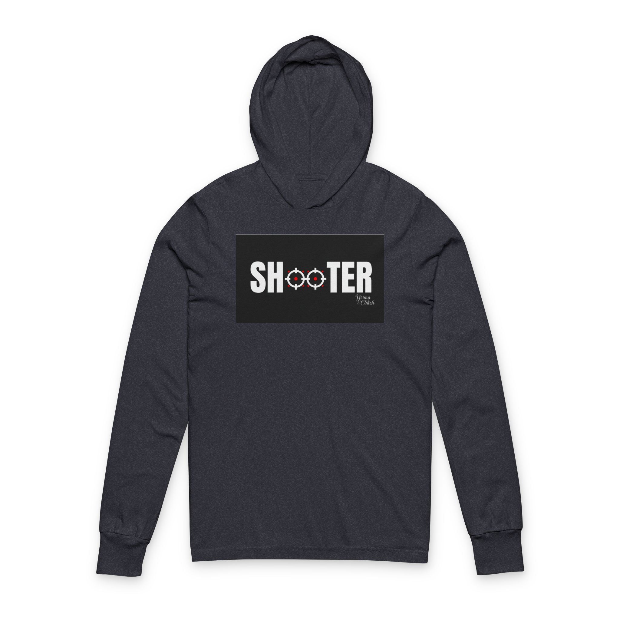 Shooter Unisex Hooded Long Sleeve Tee - Casual and Trendy Graphic Top